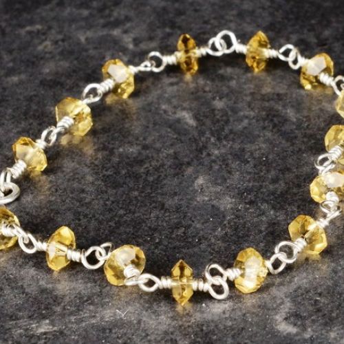 Faceted Citrine Anklet 01 Full View