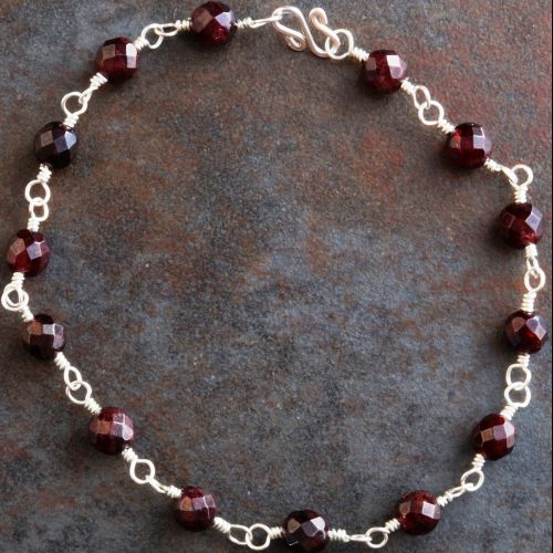 Garnet Anklet 01 Full View