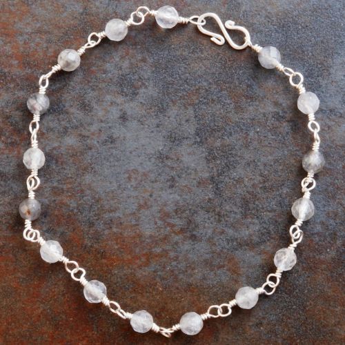 Silver Rutilated Quartz Anklet 01 Full View