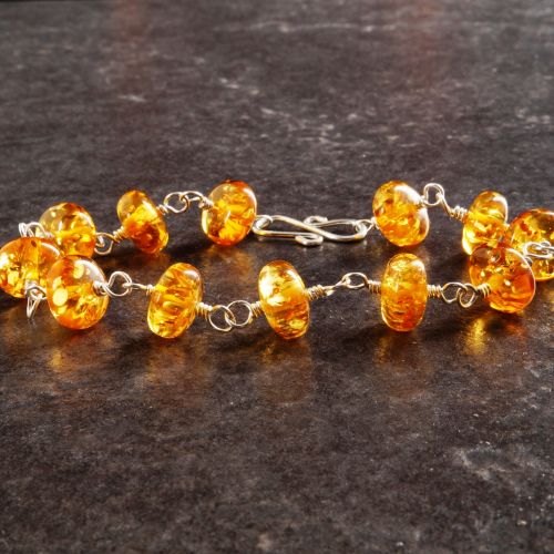 Orange Amber Bracelet 02 Full View