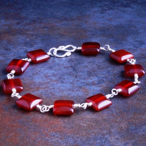 Square Carnelian Bracelet 01 Full View