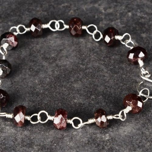 Faceted Garnet Bracelet 01 Full View