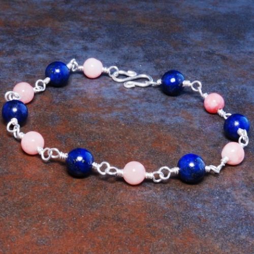 Lapis Lazuli Rhodochrosite Bracelet 01 Full View