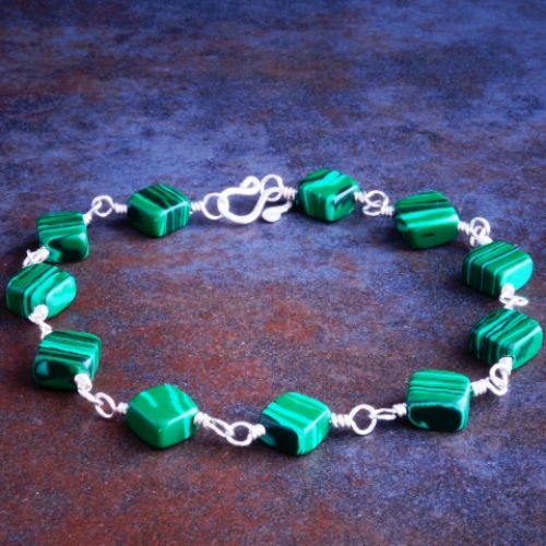 Malachite Diamond Bracelet 02 Full View