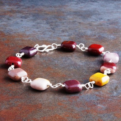 Square Mookaite Jasper Bracelet 01 Full View