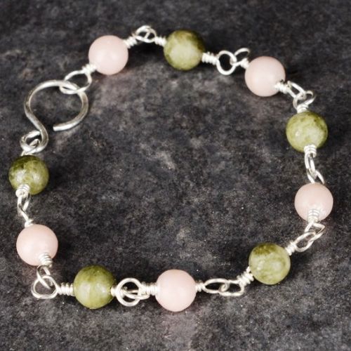 Morganite Vesuvianite Bracelet 01 Full View