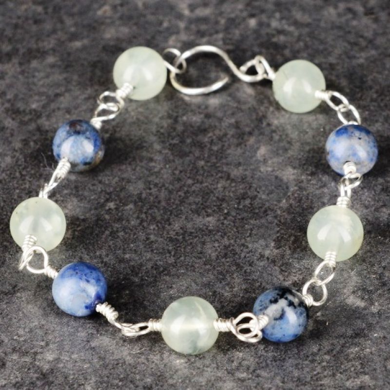 Prehnite Dumortierite Bracelet 01 Full View