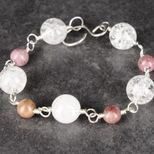 Pink Tourmaline Quartz Bracelet 01 Full View