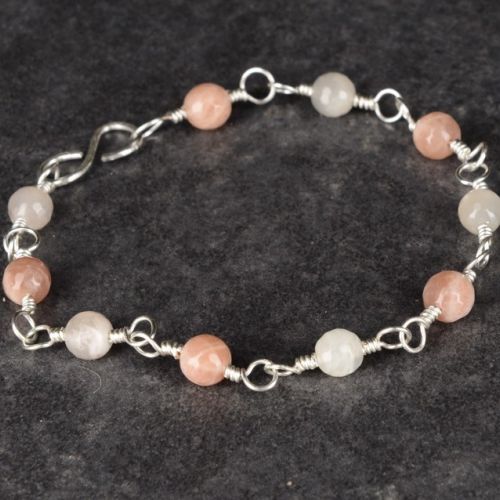 Rainbow Moonstone Sunstone Bracelet 01 Full View