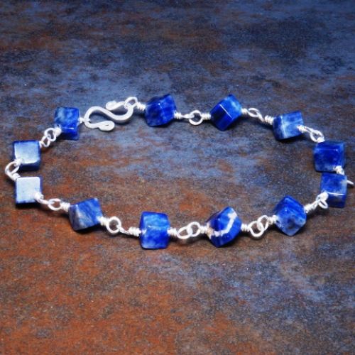 Cubed Sodalite Bracelet 01 Full View