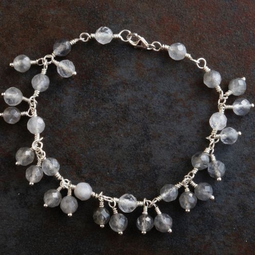 Silver Rutilated Quartz Charm Bracelet 01 Full View