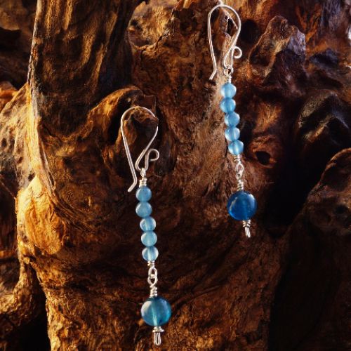 Blue Apatite Dangle Earrings 01 Full View