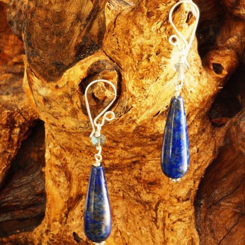 Labradorite Lapis Lazuli Earrings 01 Full View