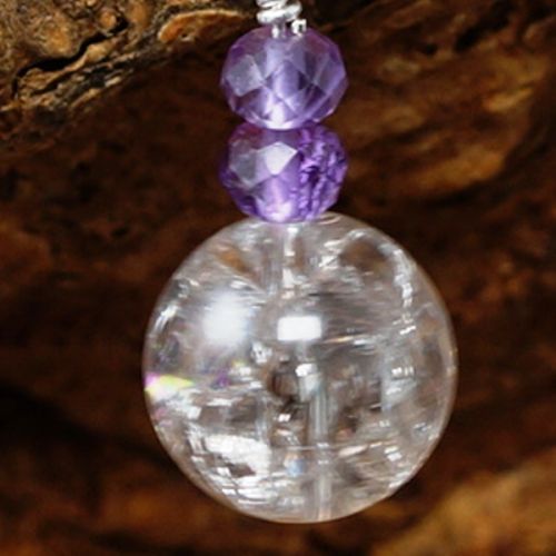 Handmade sterling silver wire wrapped Amethyst Smokey Citrine earrings
