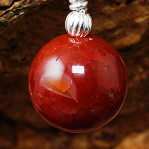 Handmade recycled sterling silver round Carnelian earrings 01 close up