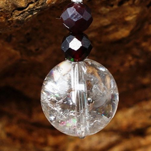 Handmade sterling silver wire wrapped Garnet Smokey Citrine earrings close up