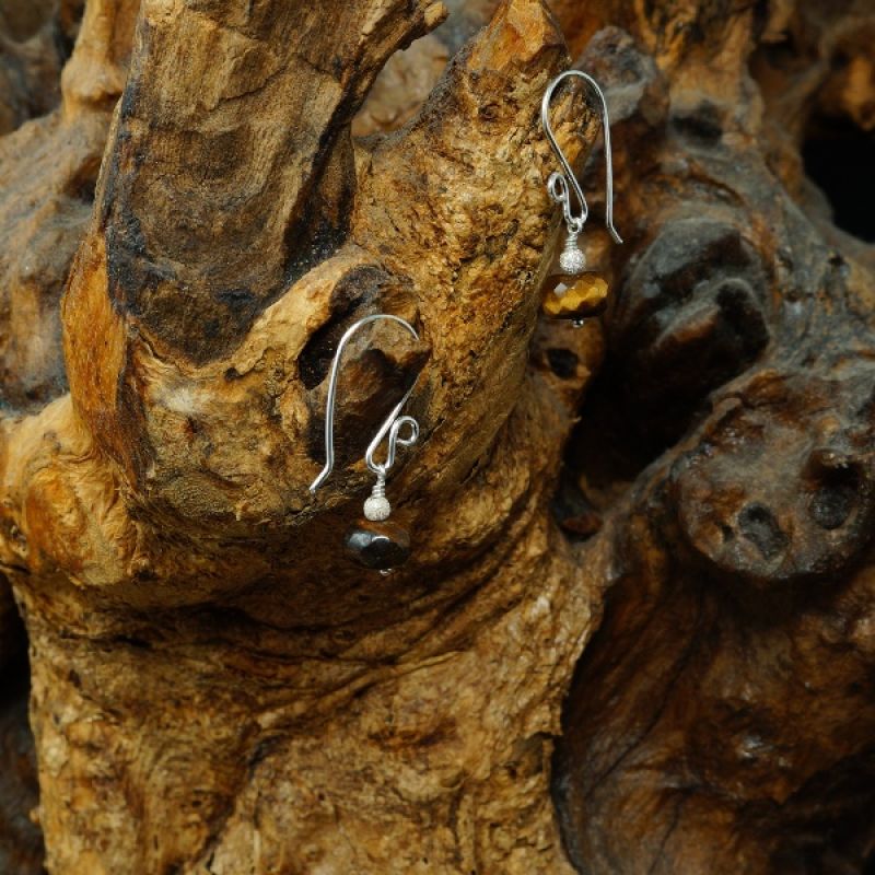 Handmade sterling silver Golden Tiger's Eye Earrings 03