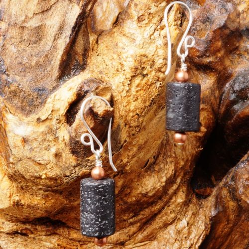 Lava Rock Earrings 03 Full View