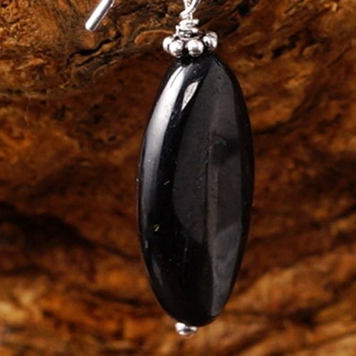 Handcrafted sterling silver wire wrapped elegant Hypersthene Earrings for everyday wear