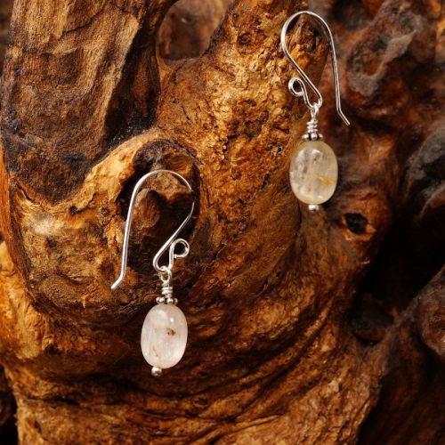 Handcrafted sterling silver wire wrapped elegant oval purple Apatite earrings for everyday wear