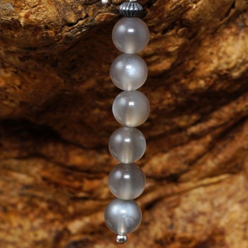 Elegant sterling silver wire wrapped stacked Black Moonstone Earrings 01