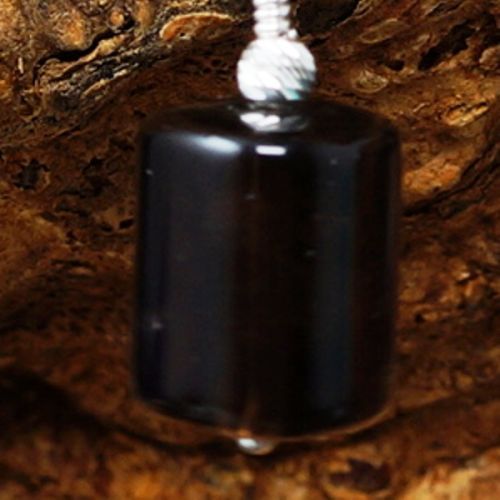 Handmade sterling silver wire wrapped trillion Smokey Quartz tube Earrings 01 Closeup
