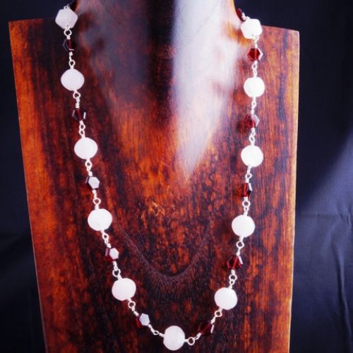 Garnet Rose Quartz Necklace 01 Full View