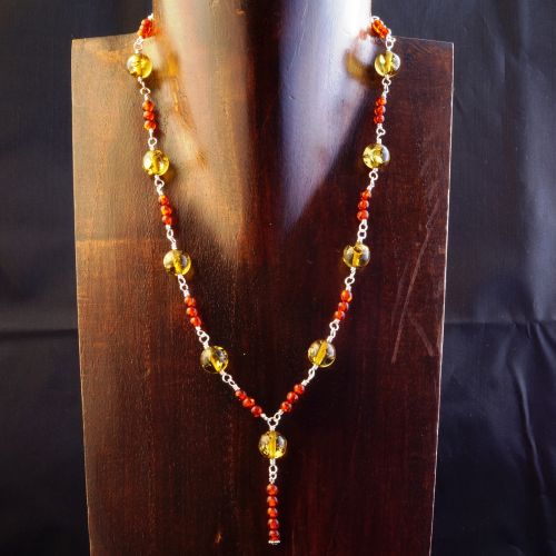 Tribal Amber Y Necklace 01 Full View